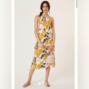 NWOT FAITHFULL THE BRAND Taormina Halter Neck Midi Dress In Floral size L